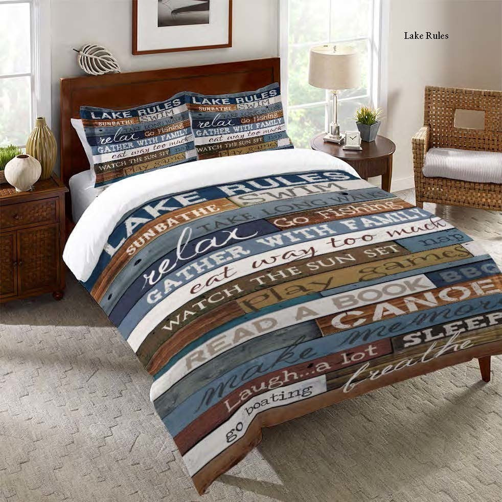 Laural Home Lake Rules Comforter, King