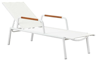 Pangea Home Dean Modern Aluminum Arm Loungers in White Finish (Set of 2)