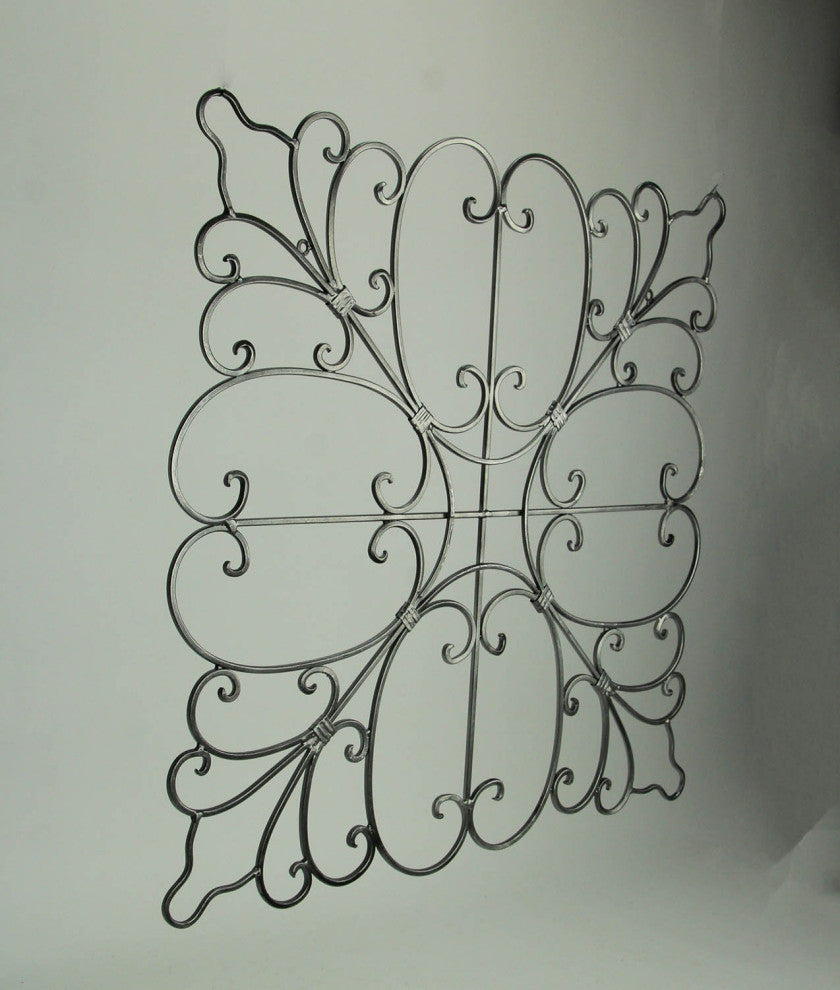 Silver Elegance Decorative Metal Scrollwork Wall Sculpture