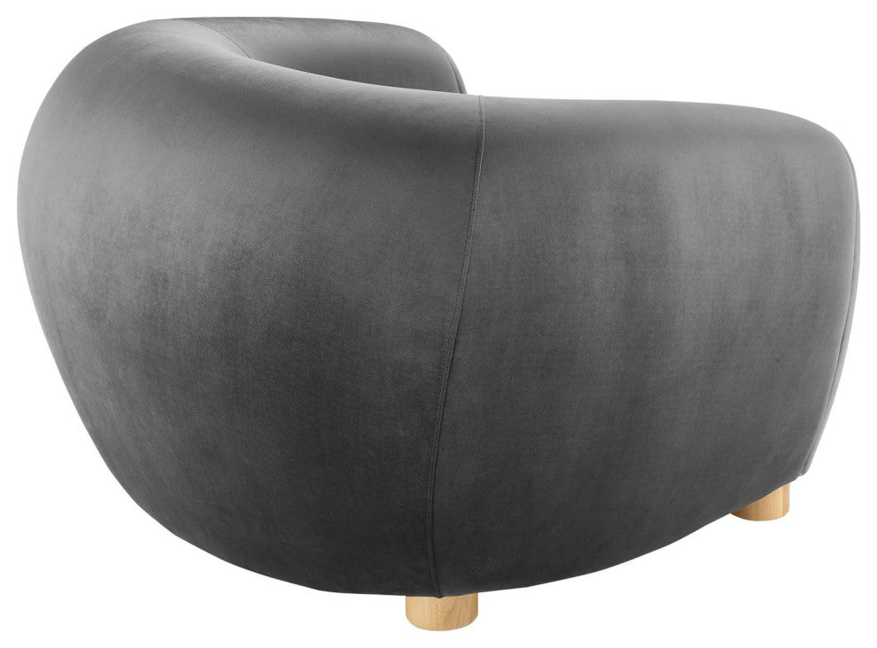Abundant Performance Velvet Armchair Charcoal