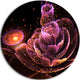 Fractal Flower Illuminated Purple Art, Floral Round Wall Art, 23"