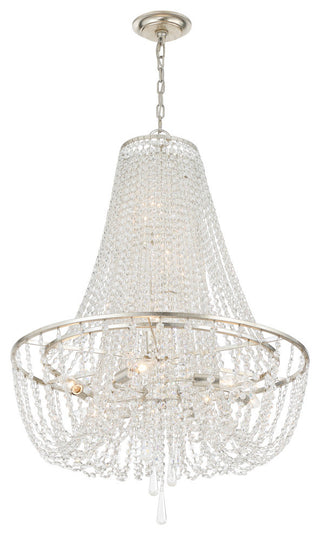 Arcadia 9 Light Chandelier, Antique Silver