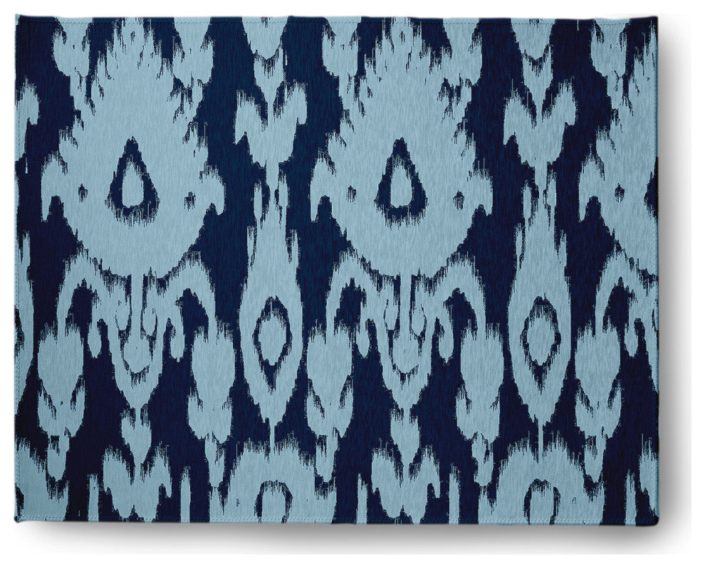 Ikat Soft Chenille Area Rug, Navy, 8'x10'
