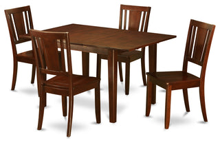 Mldu5-Mah-W 5 Pc Kitchen Dinette Set -Breakfast Nook, 4 Chairs For Dining Room