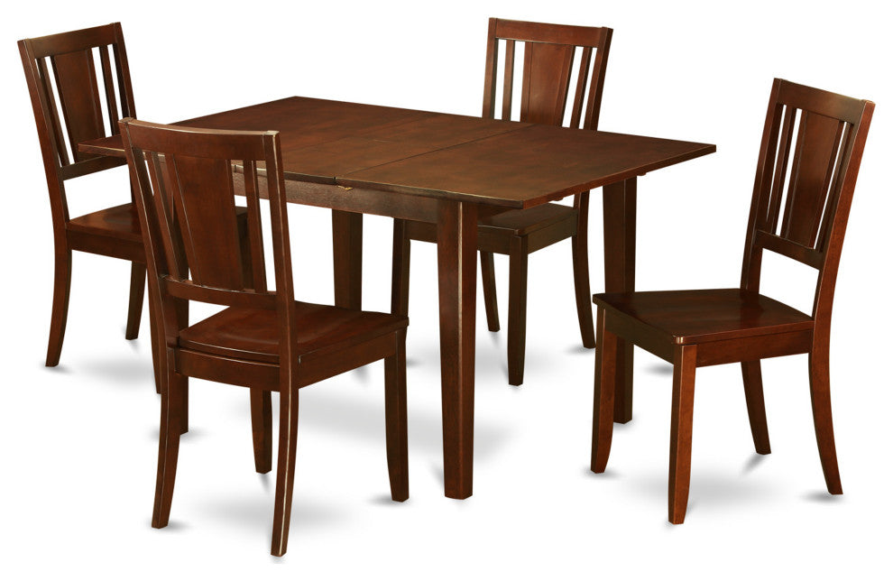 Mldu5-Mah-W 5 Pc Kitchen Dinette Set -Breakfast Nook, 4 Chairs For Dining Room