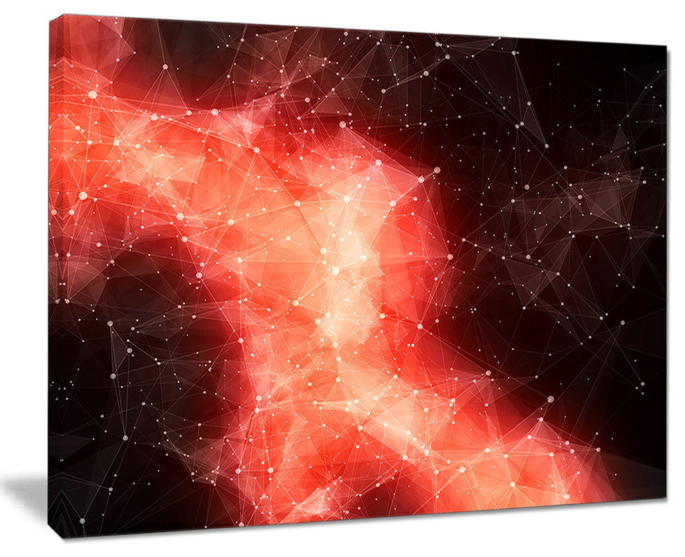 "Red Nebula in Cosmos" Abstract Art Canvas Print, 20"x12"