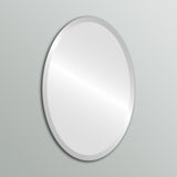 Oval Beveled Frameless Mirror, 18"x24"