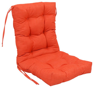 18"x38" Solid Microsuede Tufted Chair Cushion, Tangerine Dream