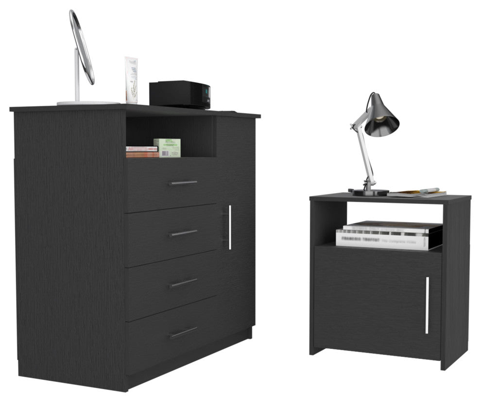 DEPOT E-SHOP Maine 2 Piece Bedroom Set, Drawer Dresser and Nightstand