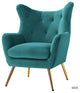 Tufted Accent Chair With Golden Legs, Blue