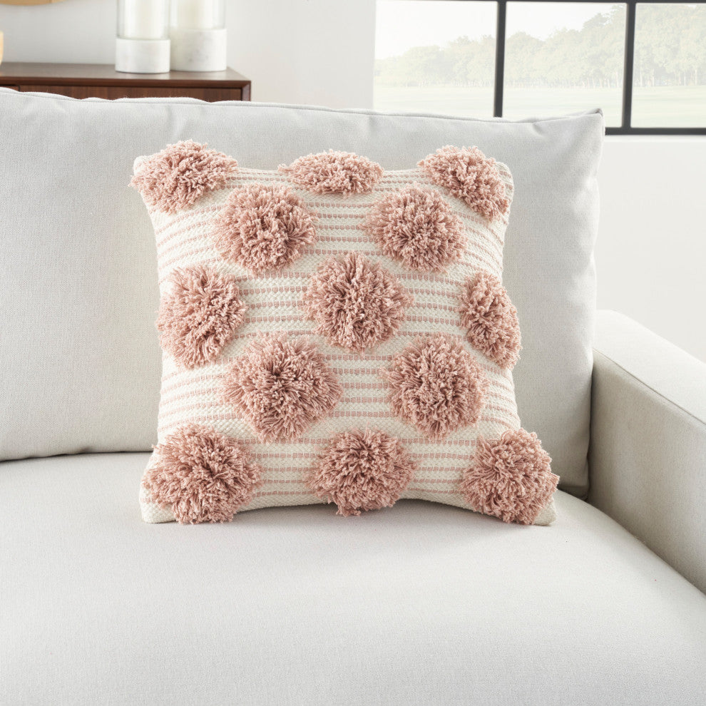 Mina Victory GC575 Throw Pillow, Blush, 18"X18"