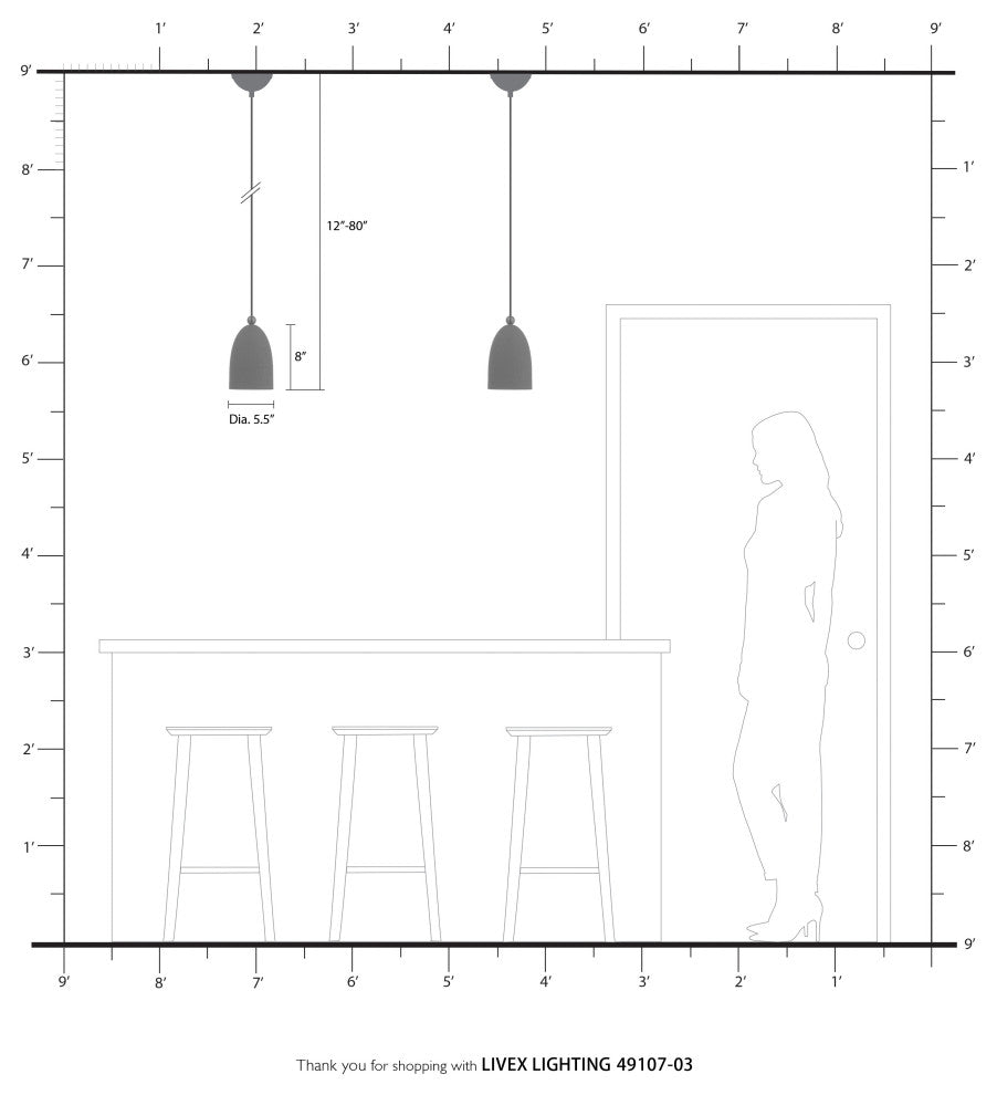 Livex Lighting Arlington 1 Light White, Brushed Nickel Accents Petite Pendant