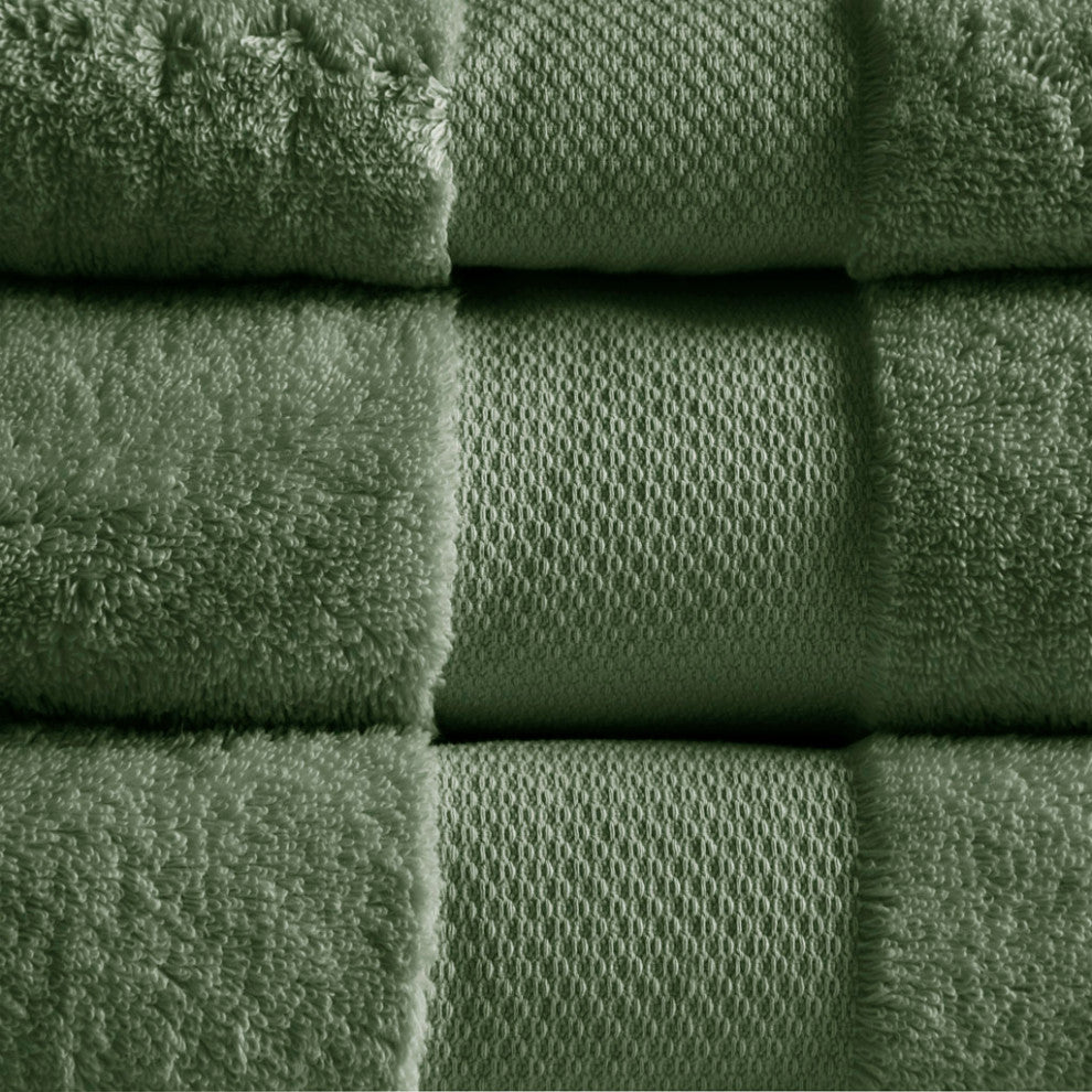 Madison Park Signature Turkish Cotton 6 Piece Bath Towel Set, Green