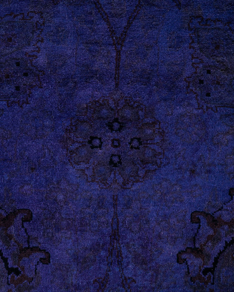 Fine Vibrance, One-of-a-Kind Hand-Knotted Runner Rug Purple, 3'1"x8'5"