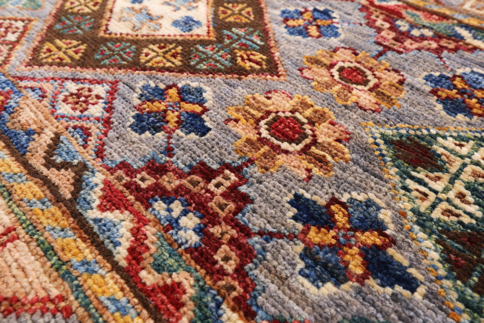 2' 8" X 8' 9" Runner Khorjin Super Kazak Hand-Knotted Rug Q5714