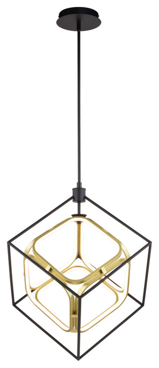 Anson 1-Light Integrated LED Geometric Matte Black/Gold Pendant Light