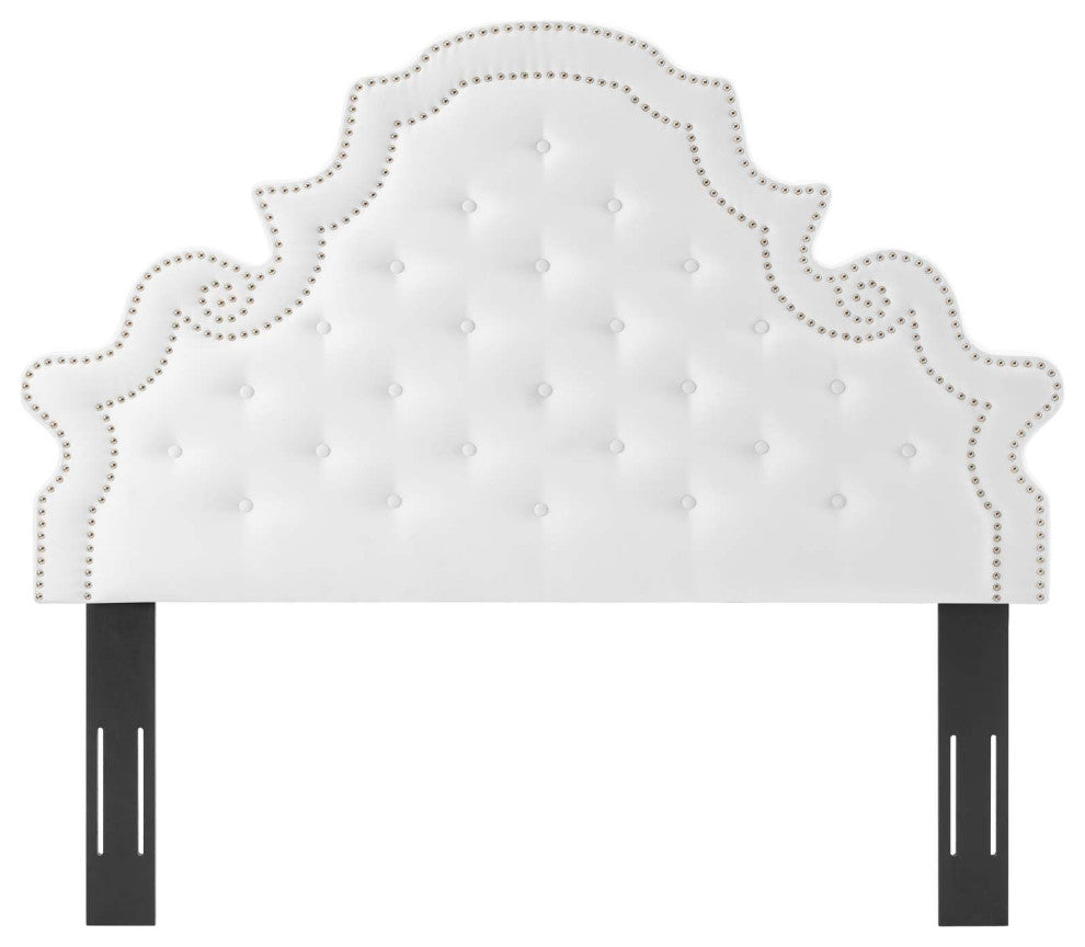 Tufted Headboard, Twin Size, Velvet, White, Modern Contemporary, Bedroom Master