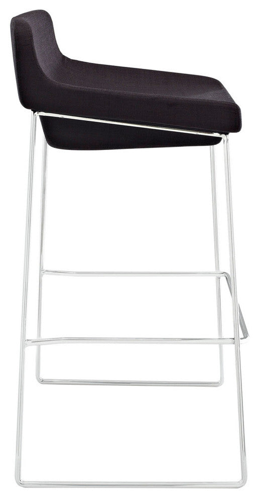 Modern Contemporary Dining Kitchen Bar Stools, Black, Set of 2