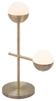 White and Brushed Bronze Crossed Table Lamp