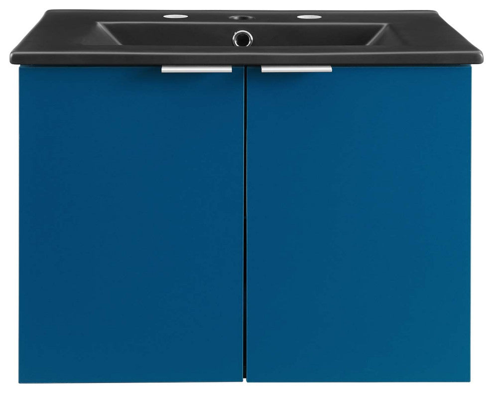 Maybelle 24" Wall-Mount Bathroom Vanity Navy Black