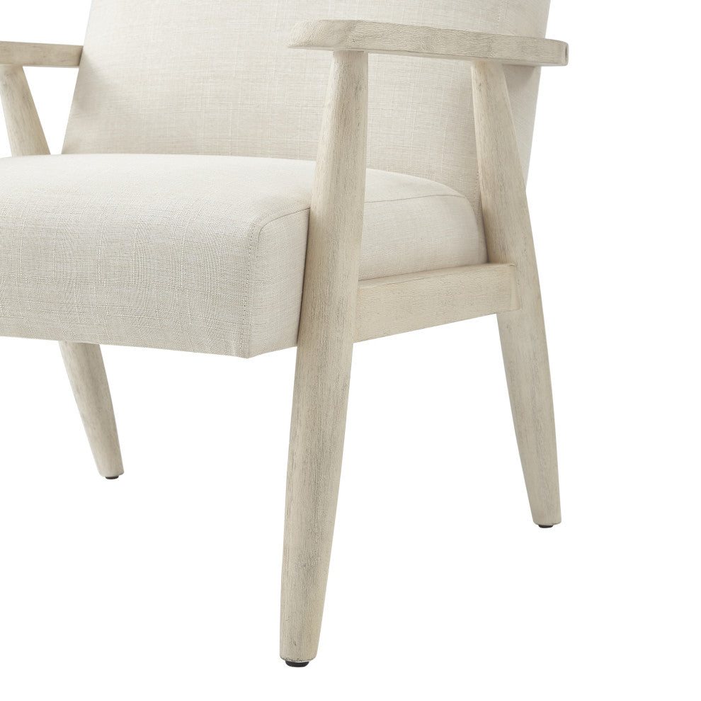 Rustic Manor Gian Armchair Upholstered, Beige and Cream Linen