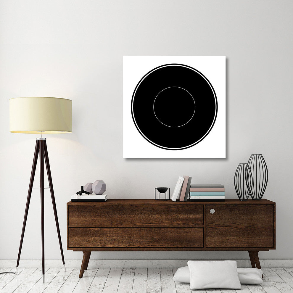 "Mealtime: Black on White - Plate" Digital Paper Print by BG.Studio, 42"x42"