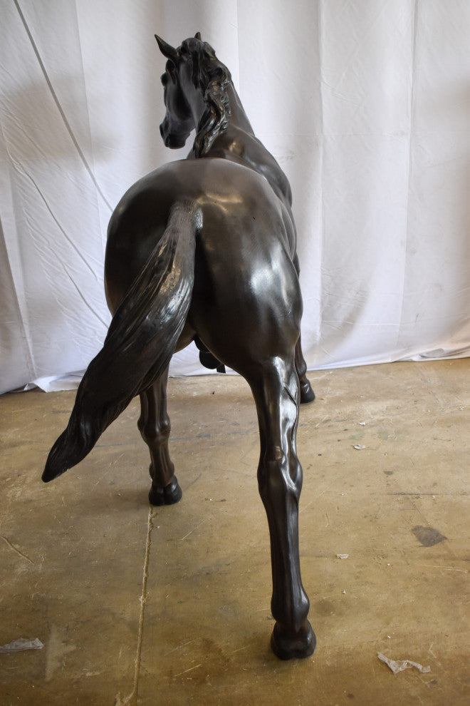 Lifesized Galloping Horse Bronze Statue  77" x 27" x 60"H