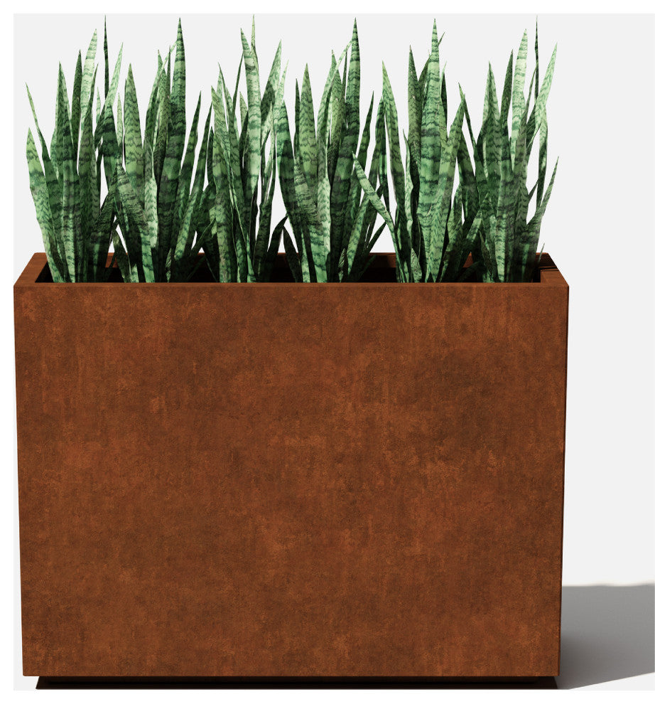 Metallic Series Corten Steel Span Planter, Large