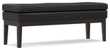 Carlson SOLID HARDWOOD Ottoman Bench, Distressed Black