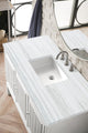 Athens 48" Single Vanity, Glossy White, Arctic Fall Solid Surface Top
