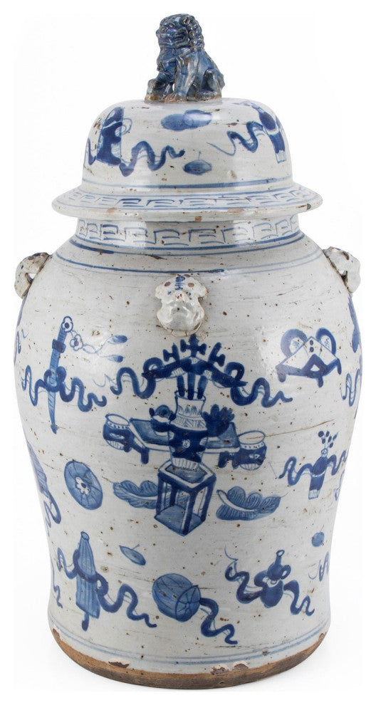 Vintage Temple Jar Symbol Motif, Large