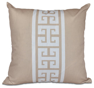 Key Stripe, Stripe Print Pillow, Beige And Taupe, 20"x20"
