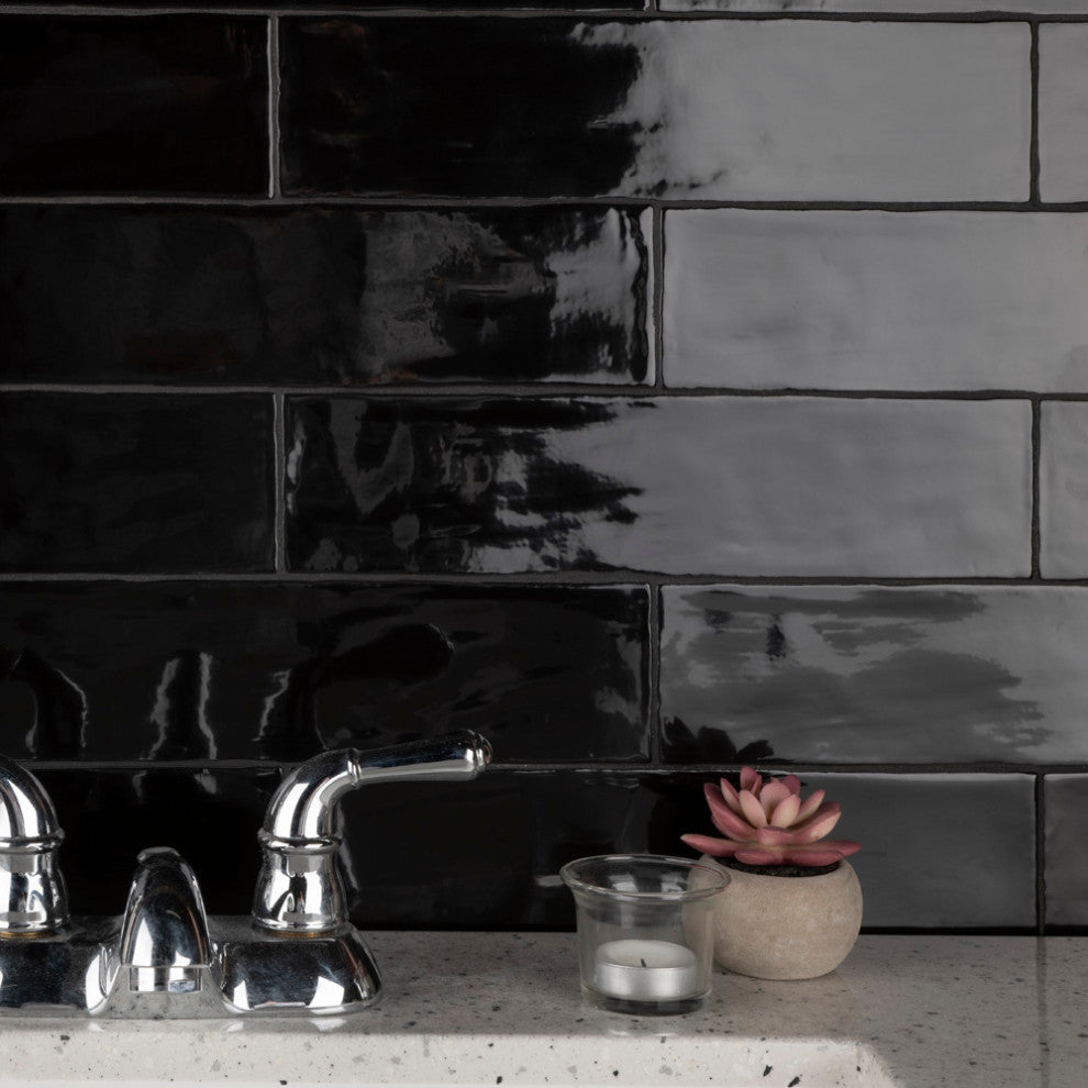 Chester Ceramic Wall Tile, Nero