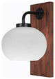 Oxbridge 1-Light Wall Sconce, Matte Black & Painted Wood-look Metal/White Muslin