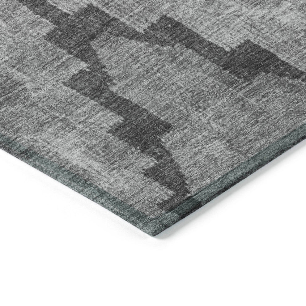 Machine Washable Indoor/Outdoor Chantille ACN1894 Gray 8' x 8' Round Rug