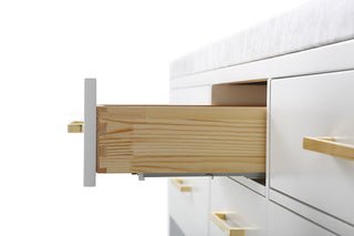Elizabeth 72 in. Bath Vanity Set in White with Gold Hardware