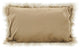 Mongolian Faux Fur Poly Filled Throw Pillow, Oatmeal, 12"x20"