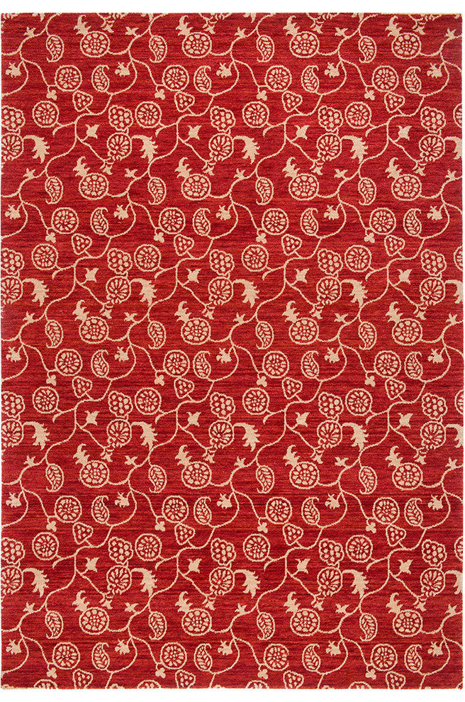 Berries & Vines Tibetan Rug, 3'x3'