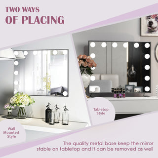 Hollywood Touch Duo Tone Wide LED Makeup Mirror, Silver