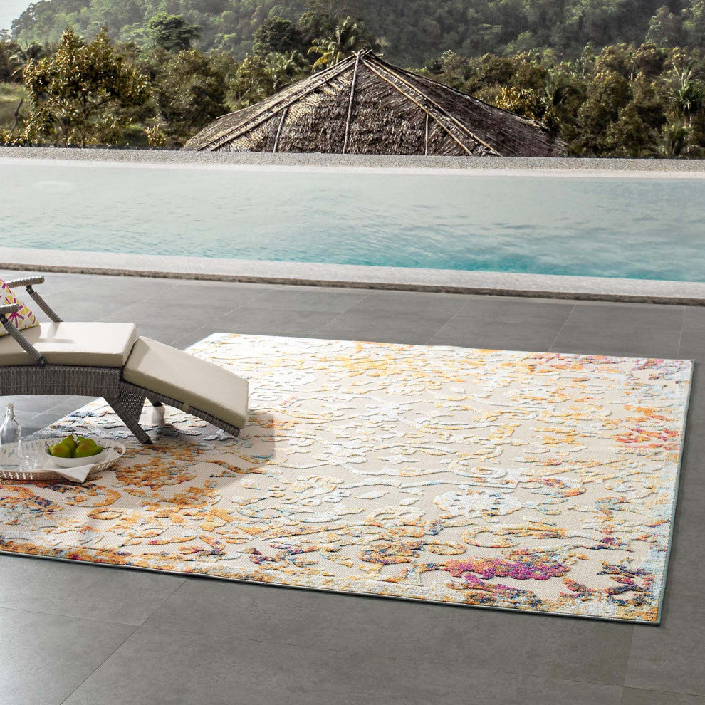 Reflect Primrose Ornate Floral Lattice 8x10 Indoor/Outdoor Area Rug R-1179A-810