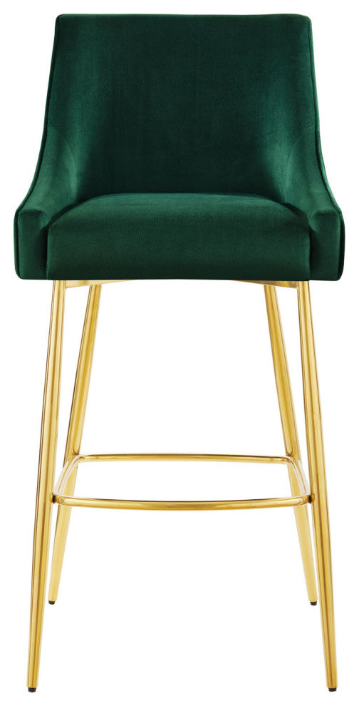Discern Performance Velvet Bar Stool Green -5473