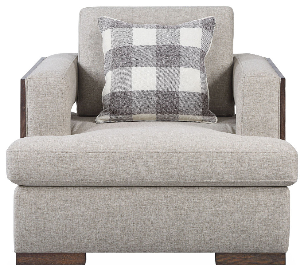 Niamey Chair With 1 Pillow, Fabric and Walnut