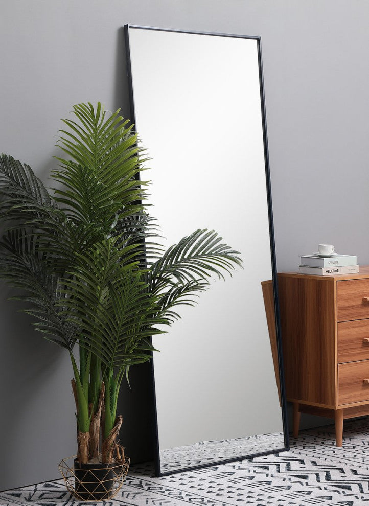Elegant Decor MR4084BL Metal Frame Rectangle Mirror, 30"x72", Blue