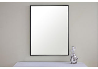 Elegant Eternity Metal Frame Rectangle Mirror 24" Black Finish
