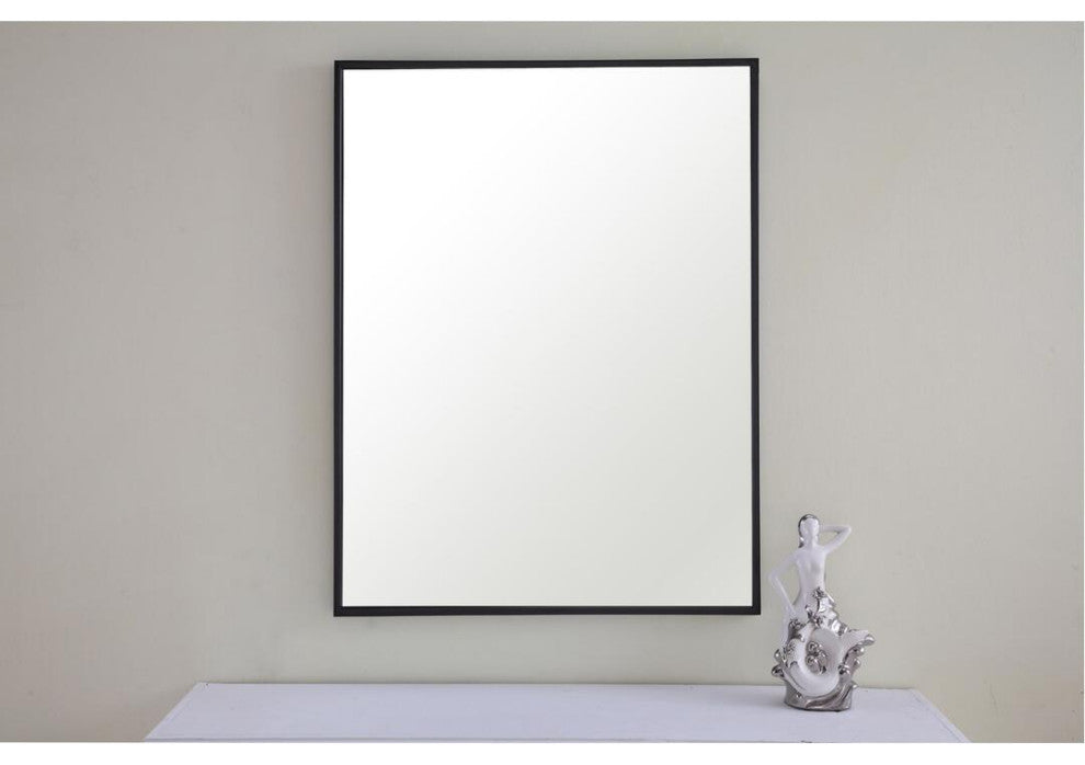 Elegant Eternity Metal Frame Rectangle Mirror 24" Black Finish
