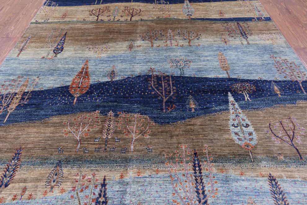 8' 2" X 10' 4" Tribal Persian Gabbeh Handmade Wool Rug Q8017