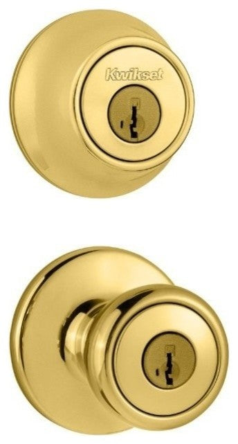 Kwikset 690T-3-Cp-Code-K6 Security Single Cylinder Combo Pack, Polished Brass