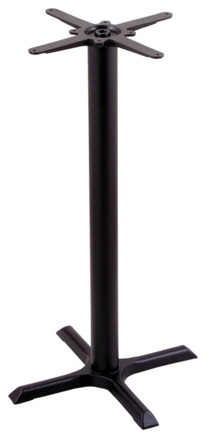 Holland Bar Stool 211 Black Cast Iron Bar H Base, 22"X22", X-Style Foot