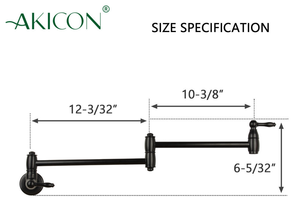 Copper Pot Filler Kitchen Faucet Wall-Mounted, Matte Black