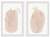 Poppy Brown Lines Diptych, 2-Piece Set, 24x36 Panels
